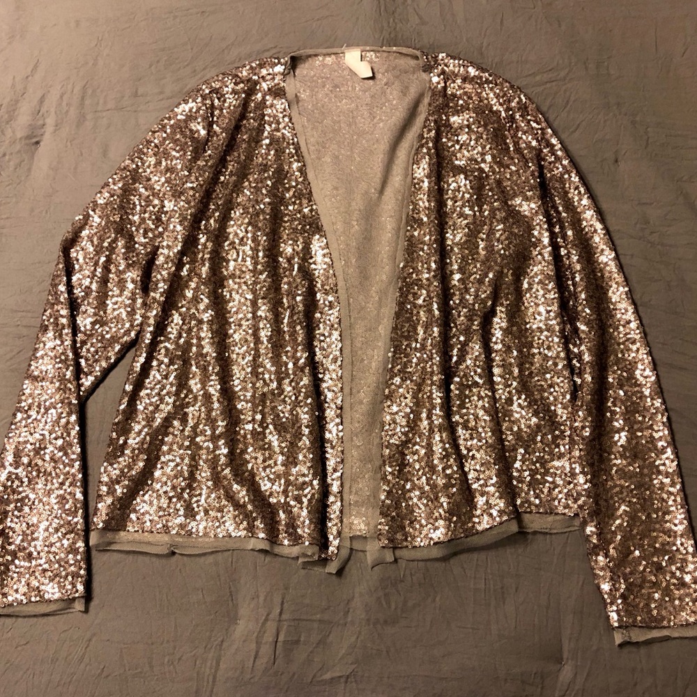 Aeropostale Women’s Gold Sequin Cardigan